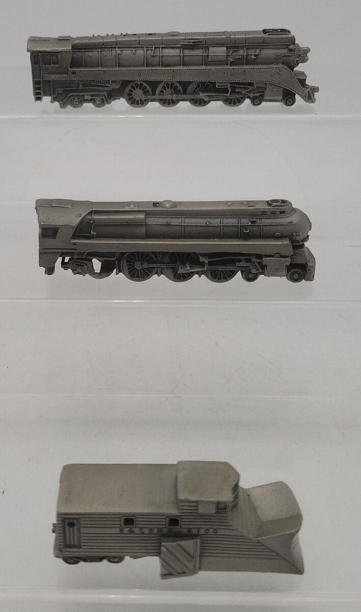 Franklin Mint Assorted Pewter Locomotives & Snowplow [3] EX