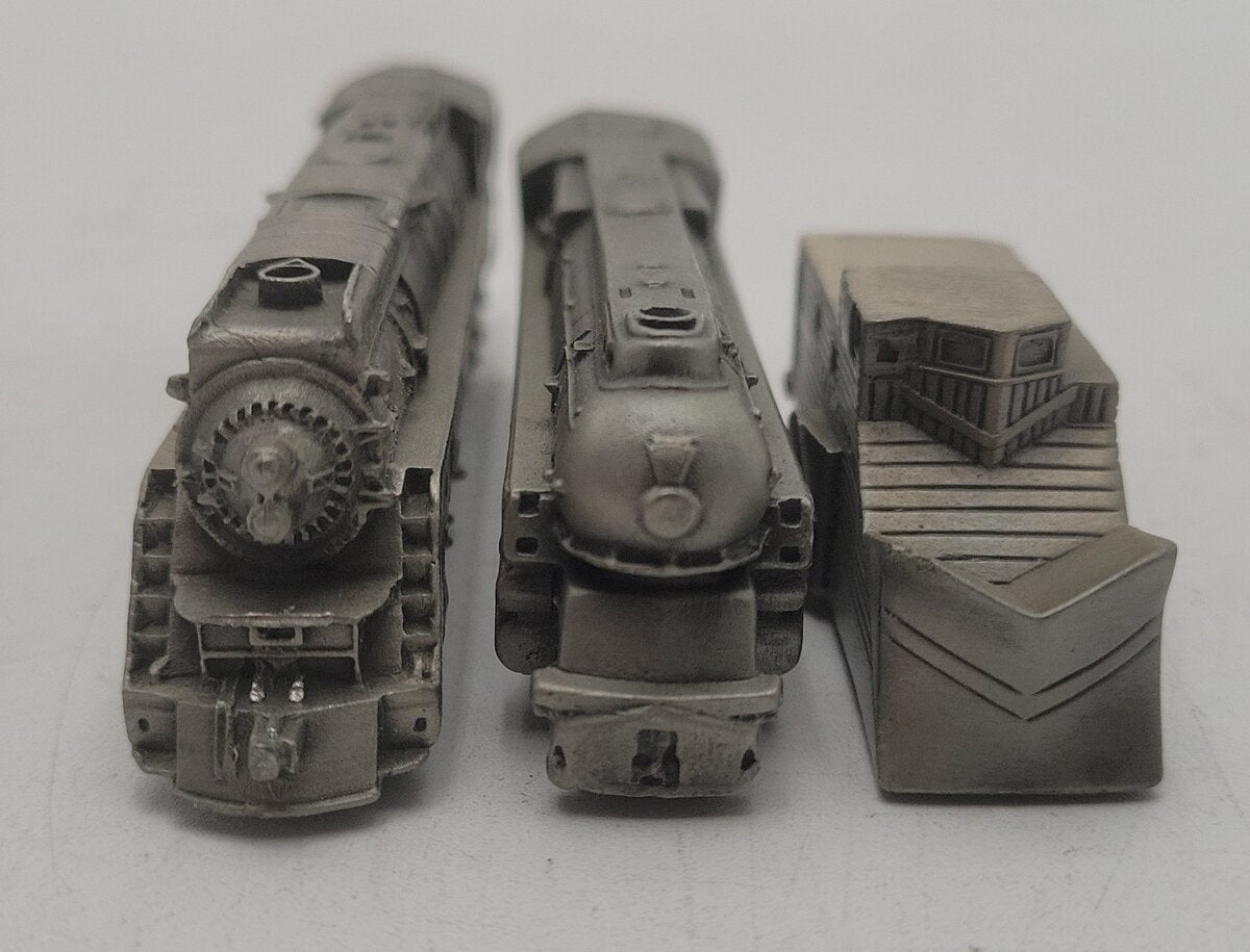 Franklin Mint Assorted Pewter Locomotives & Snowplow [3] EX