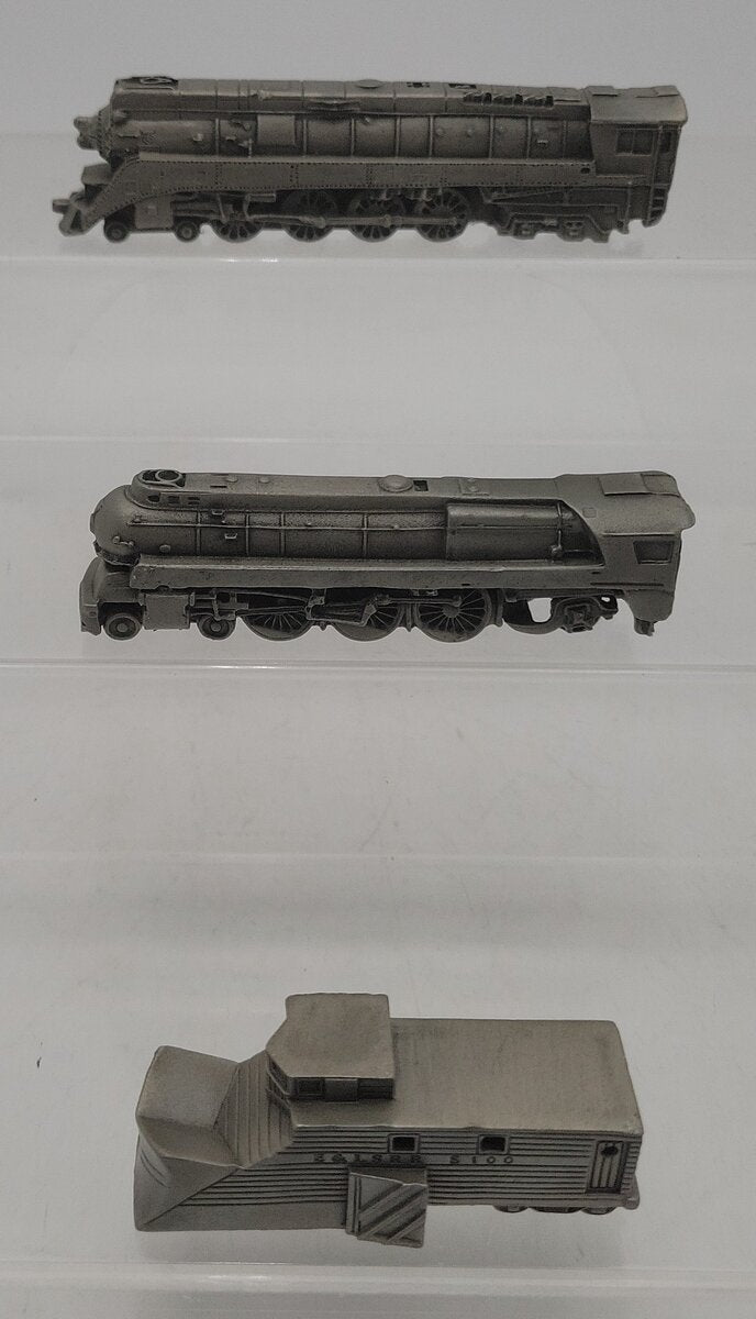 Franklin Mint Assorted Pewter Locomotives & Snowplow [3] EX