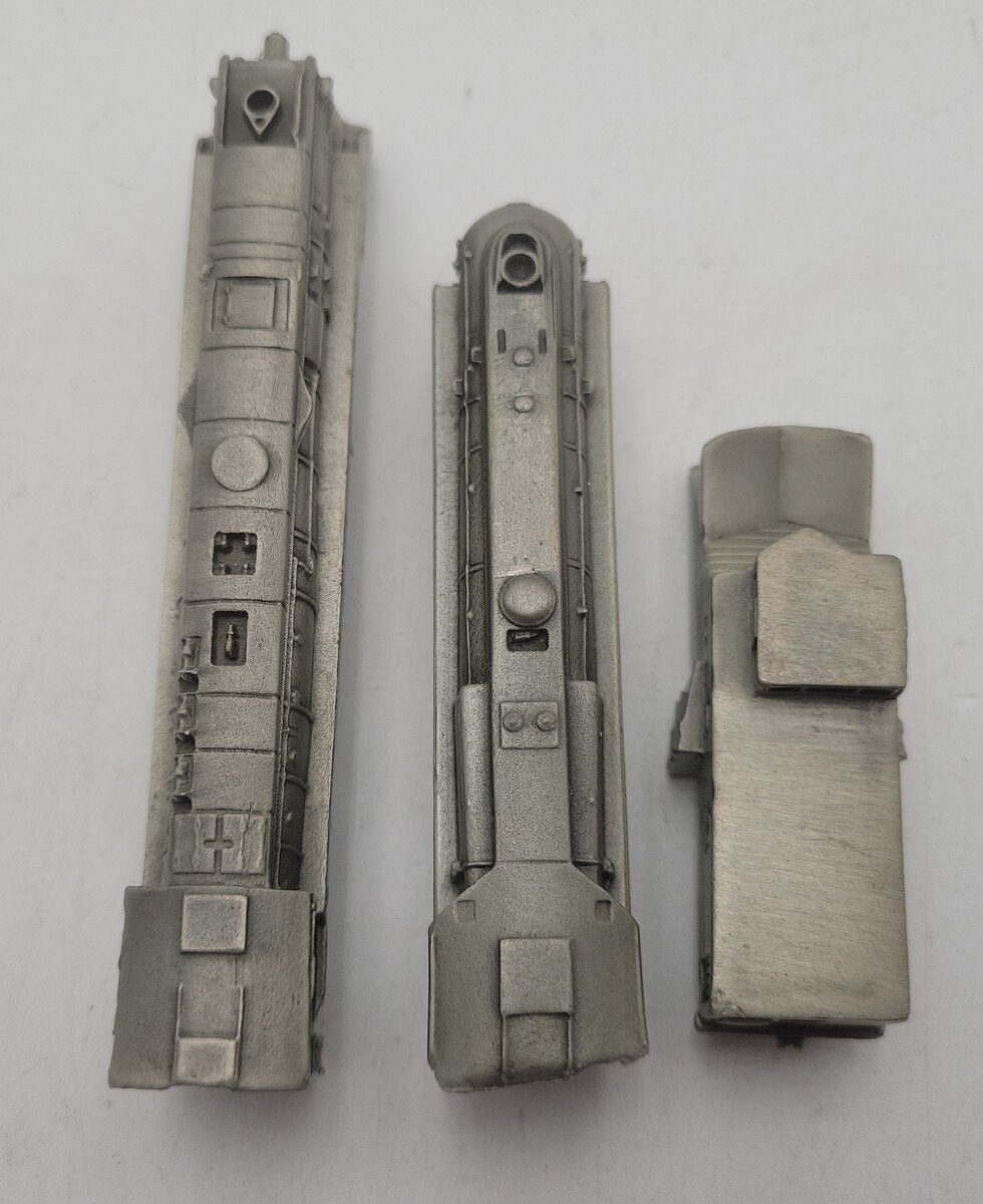Franklin Mint Assorted Pewter Locomotives & Snowplow [3] EX