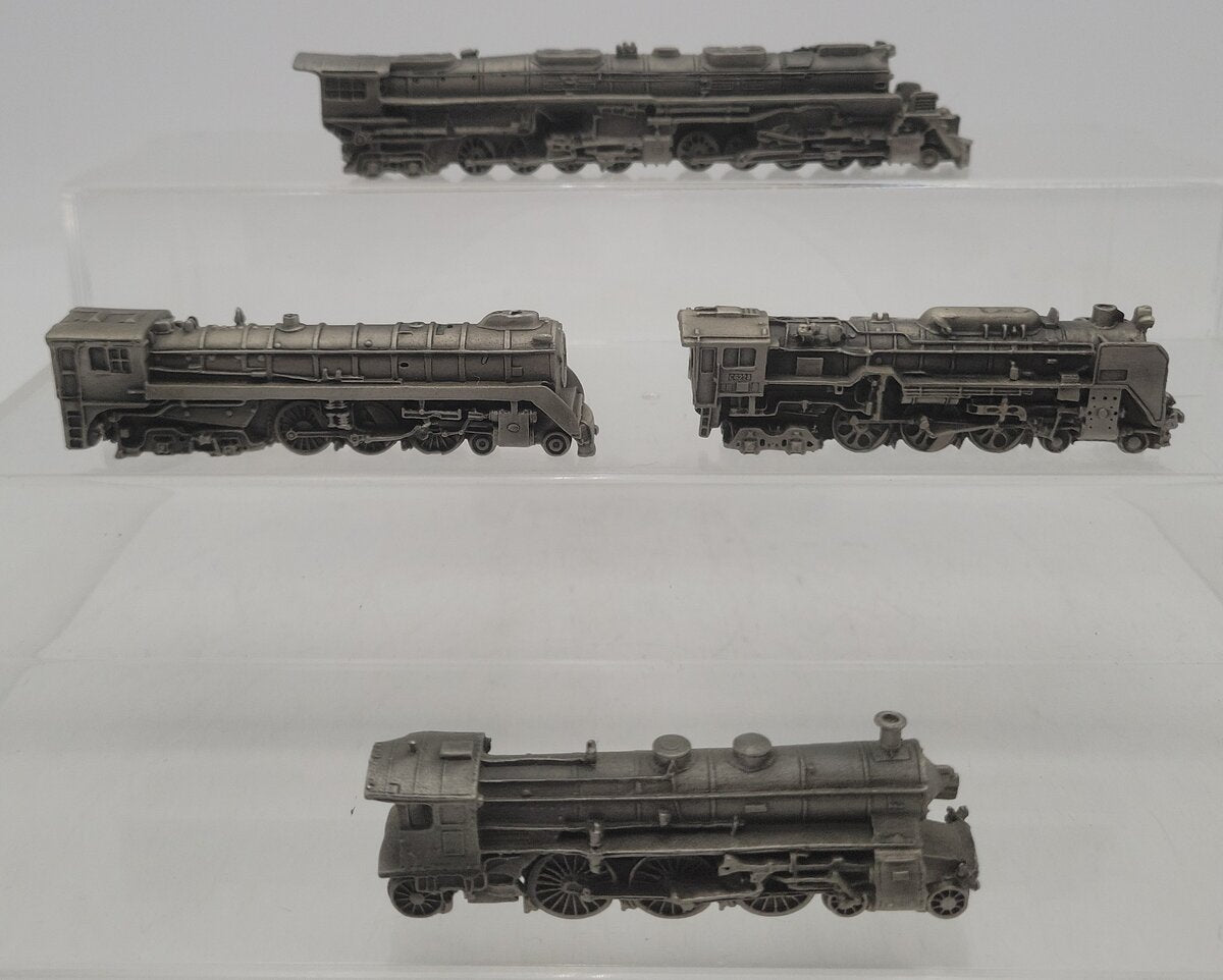 Franklin Mint Assorted Pewter Steam Locomotives [4] EX