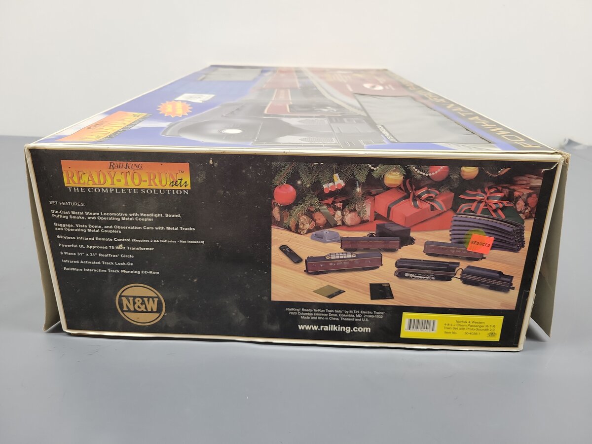 MTH 30-4036-1 O Gauge N&W 4-8-4 J Bantam Steam Passenger Train Set w/PS2 #612 EX/Box