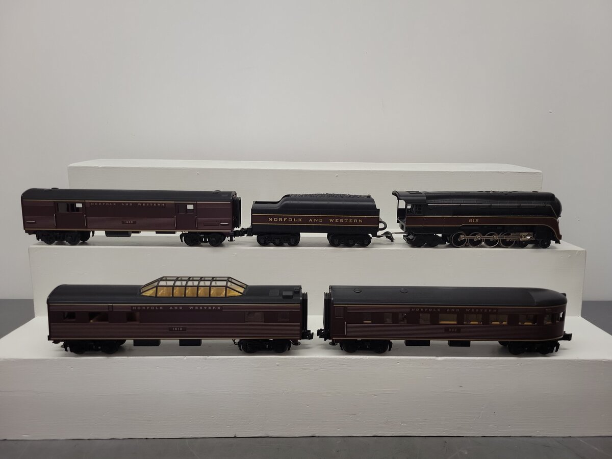 MTH 30-4036-1 O Gauge N&W 4-8-4 J Bantam Steam Passenger Train Set w/PS2 #612 EX/Box