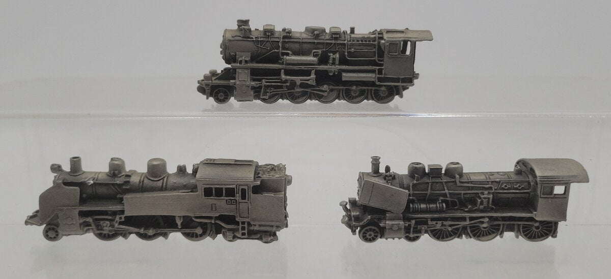 Franklin Mint Assorted Pewter Steam Locomotives [3] VG