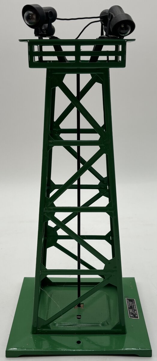 Lionel 395 Vintage O 4 Light Green Metal Floodlight Tower EX/Box