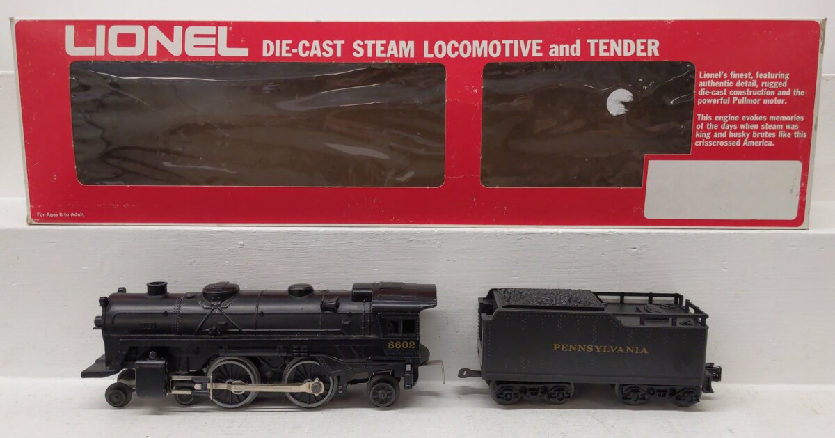 Lionel 6-18602 O Gauge Pennsylvania 4-4-2 Steam Locomotive and Tender #8602 VG/Box