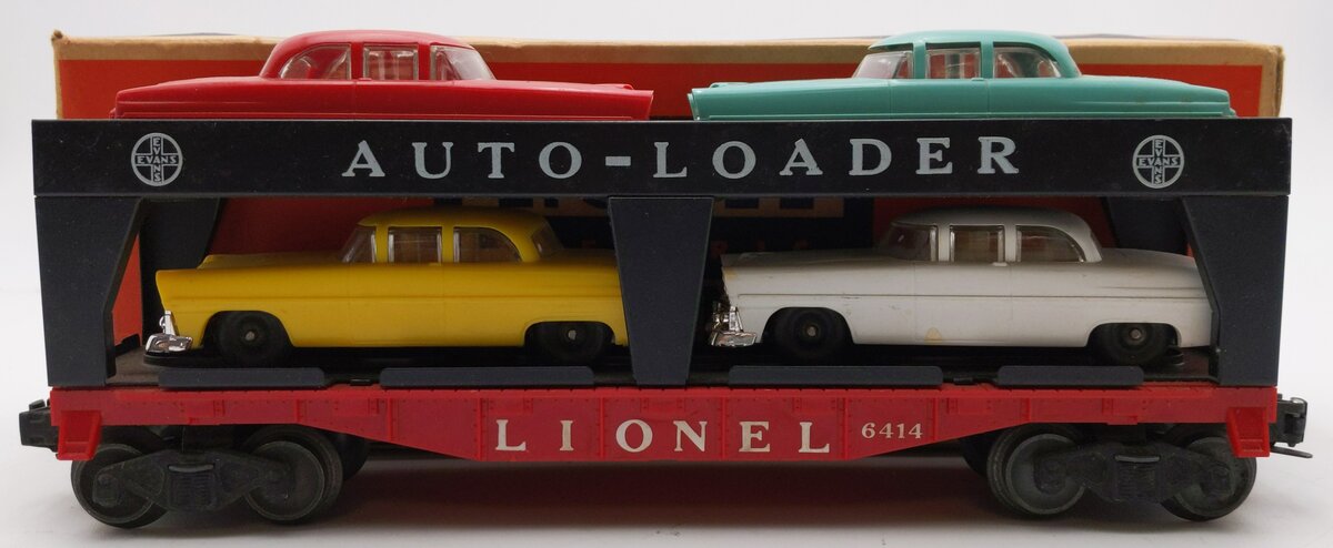 Lionel 6414 Vintage O Gauge Postwar Evans Autoloader with 4 Automobiles VG/Box