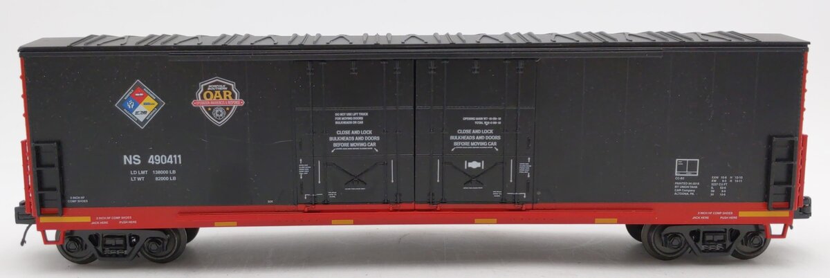 MTH 20-93698 Norfolk Southern First Responders 50' DD Plugged Boxcar #490411 EX