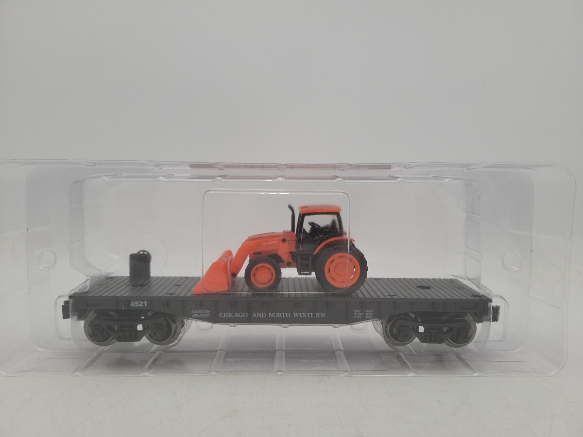Menards 279-3186 O Gauge Chicago & North Western Flatcar with Kubota Tractor NEW