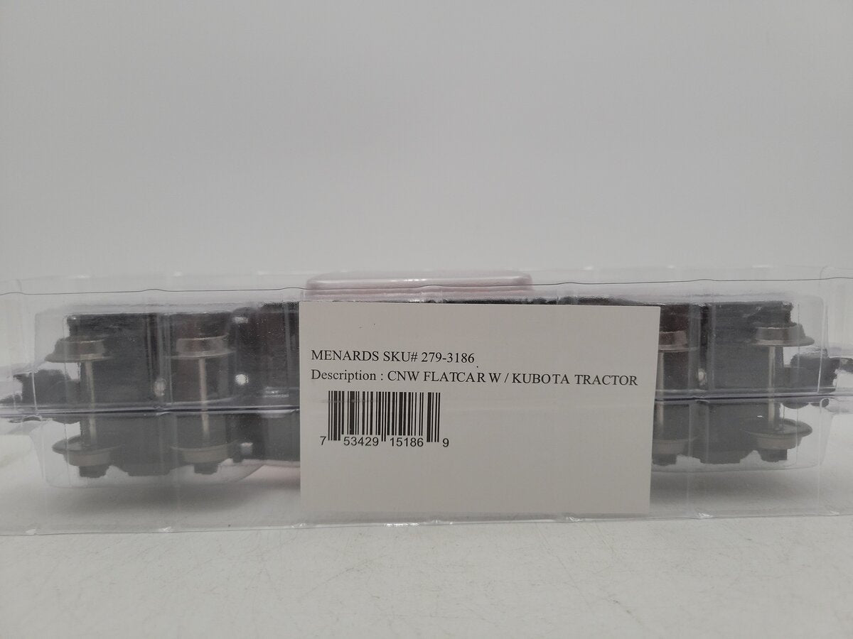 Menards 279-3186 O Gauge Chicago & North Western Flatcar with Kubota Tractor NEW