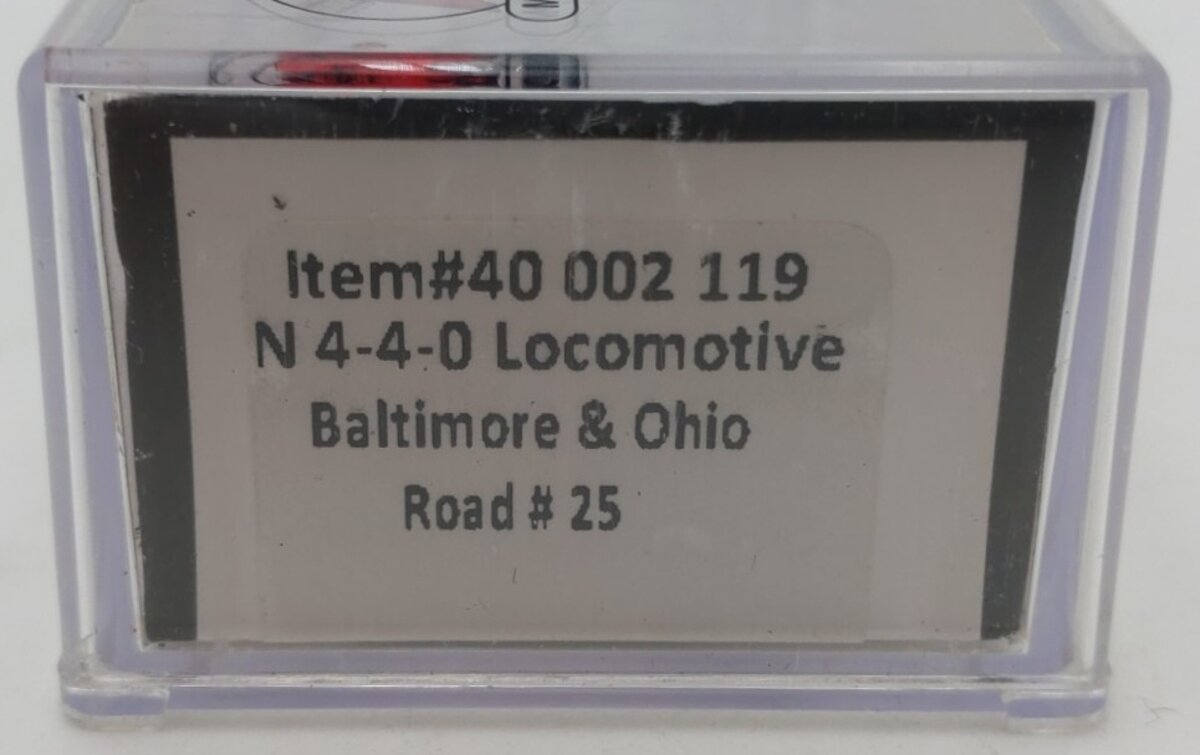 Atlas 40002119 N Baltimore & Ohio 4-4-0 American Steam Locomotive #25 EX/Box