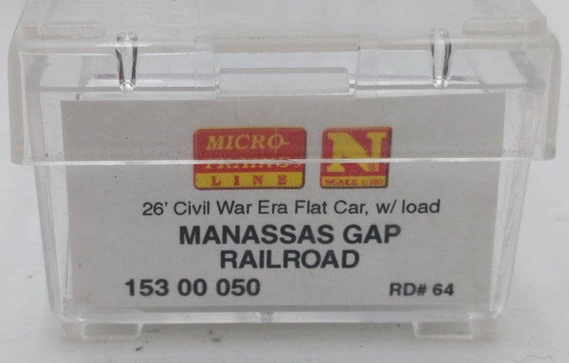 Micro-Trains 15300050 N Manassas Gap Railroad 26' Civil War Era Flatcar #64 EX/Box