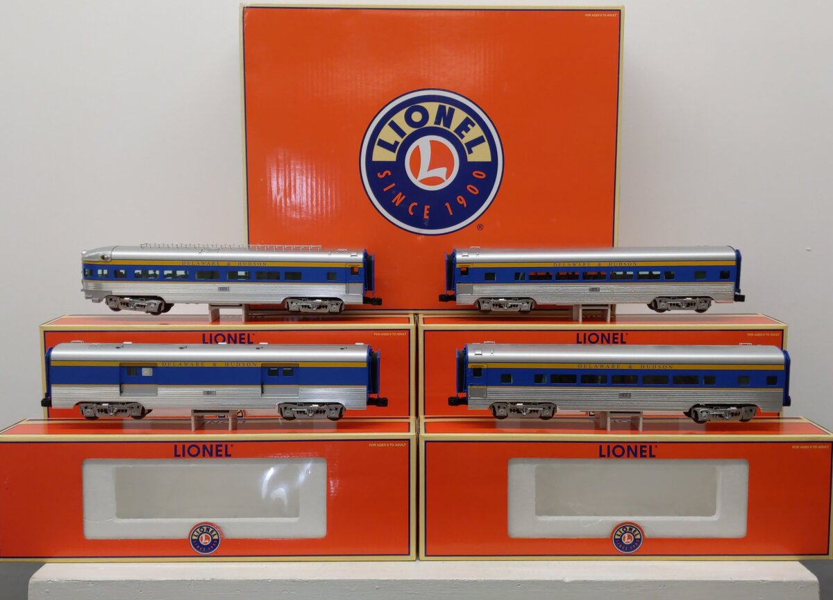 Lionel 6-15313 O Gauge Delaware & Hudson Aluminum 4-Car Passenger Set EX/Box