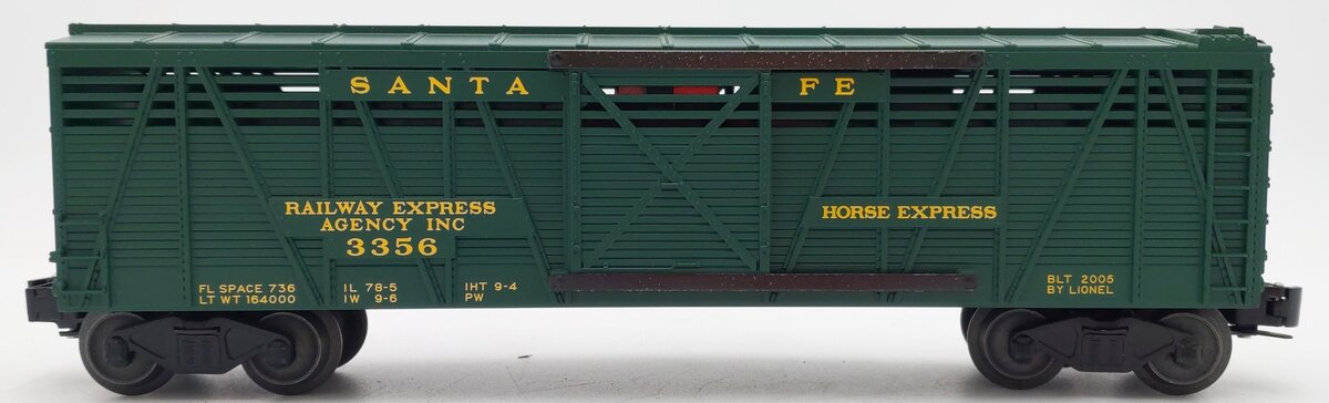Lionel 6-29820 O Modern Santa Fe Horse Car and Corral #3356 EX/Box