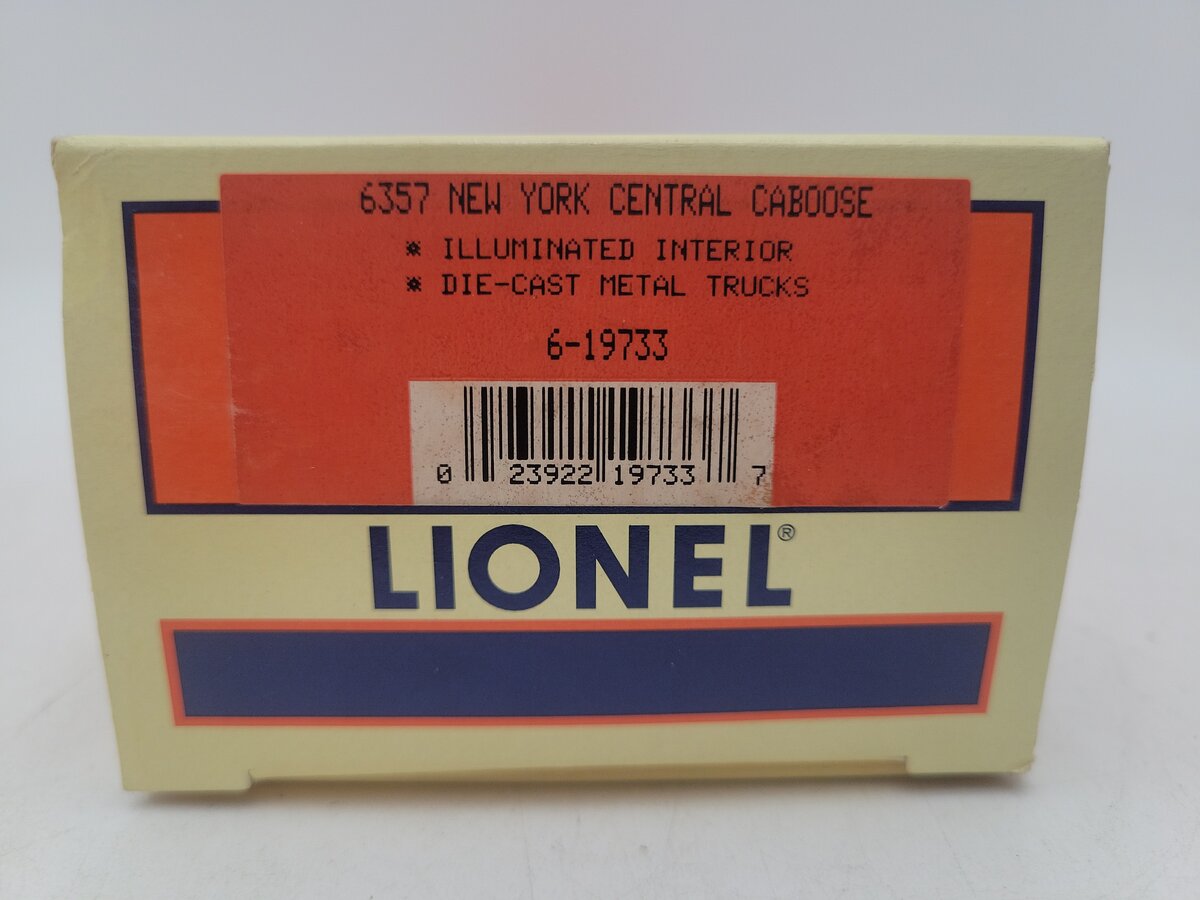Lionel 6-19733 O Gauge New York Central SP Style Caboose #6357 LN/Box