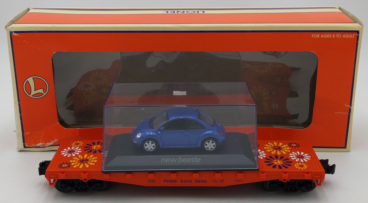 Lionel 6-19483 O Gauge Peace Auto Sales Flatcar with Volkswagen Beetle LN/Box