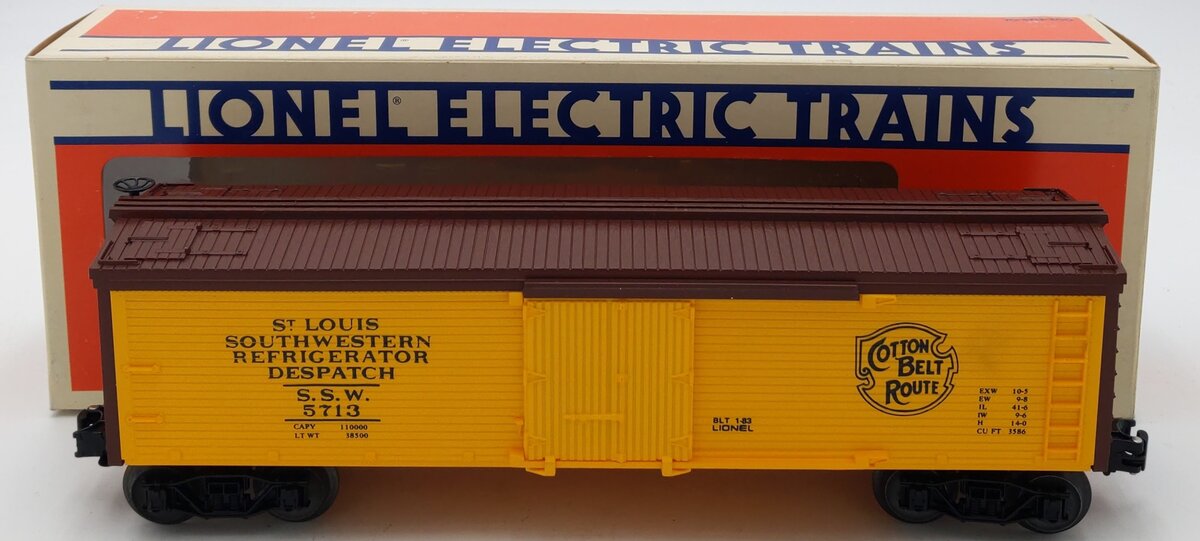 Lionel 6-5713 O Gauge SSW Cotton Belt Route Woodside Reefer Car LN/Box