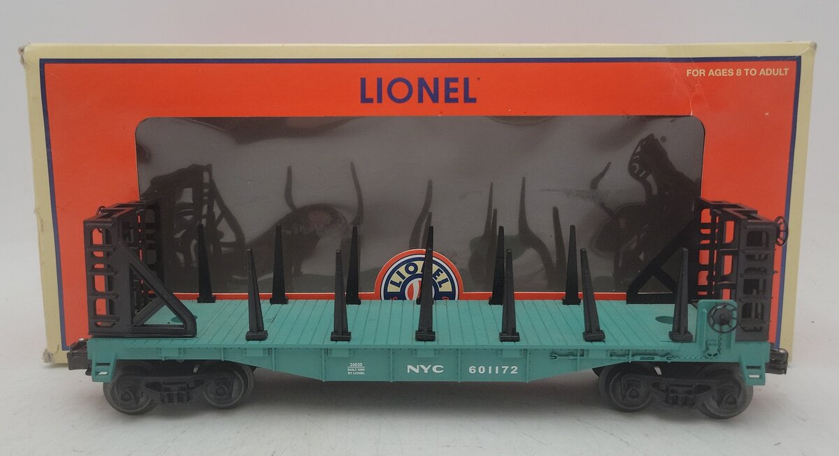 Lionel 6-26030 O Gauge New York Central Flatcar with Bulkheads EX/Box