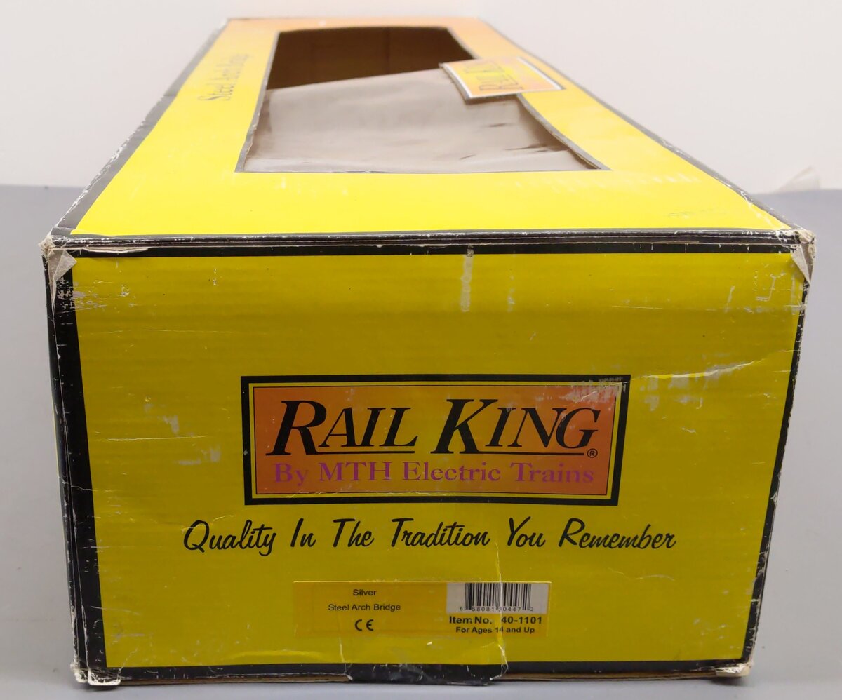 MTH 40-1101 O Gauge 30" Long Silver Steel Arch Bridge EX/Box