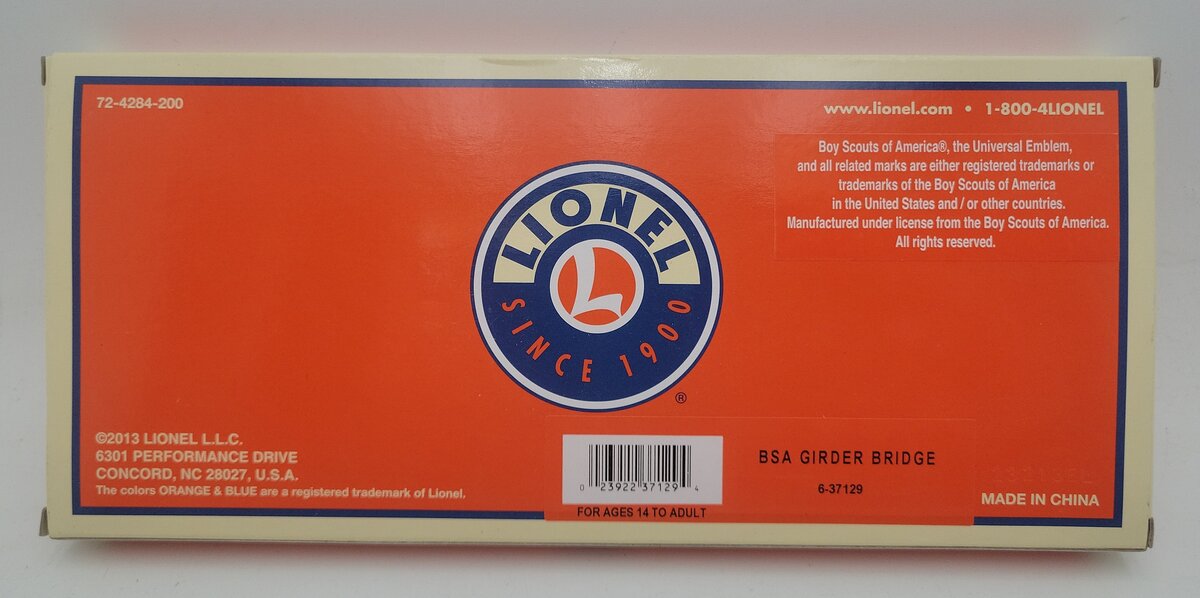 Lionel 6-37129 O BSA Girder Bridge EX/Box
