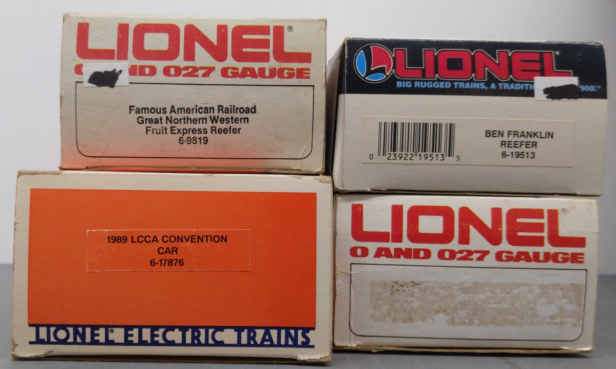 Lionel O Gauge Assorted Freight Cars: #9882, #19513, #9819, #17876 [4] EX/Box