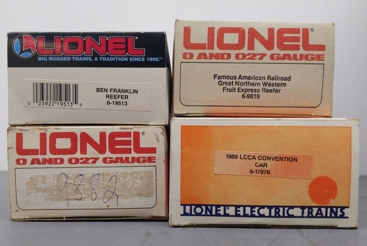 Lionel O Gauge Assorted Freight Cars: #9882, #19513, #9819, #17876 [4] EX/Box