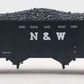MTH 20-97408 O Norfolk & Western 4-Bay Hopper w/ Coal Load #131410 EX
