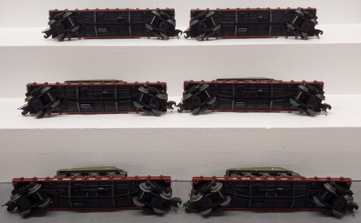 MTH 20-90548 O Gauge New York Central 6-Car 50-Ton 41' Wood Flat Car Set EX/Box