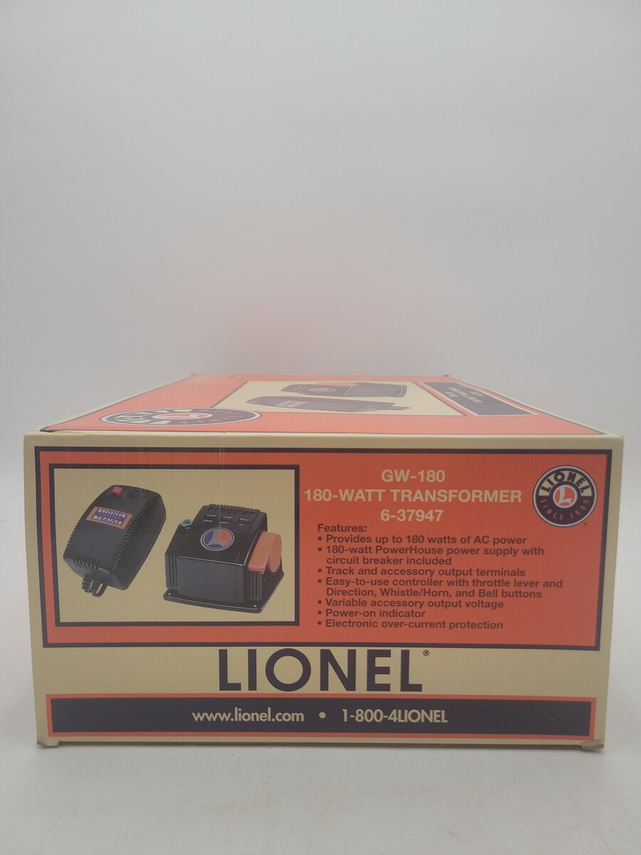 Lionel 6-37947 O Gauge GW-180 180 Watt Transformer MT/Box