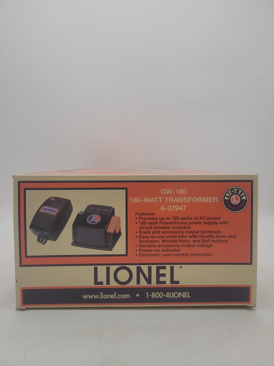 Lionel 6-37947 O Gauge GW-180 180 Watt Transformer MT/Box