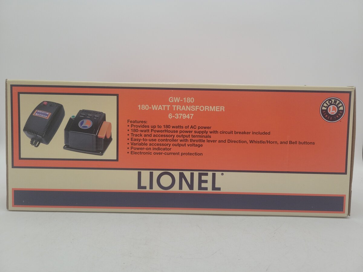 Lionel 6-37947 O Gauge GW-180 180 Watt Transformer MT/Box