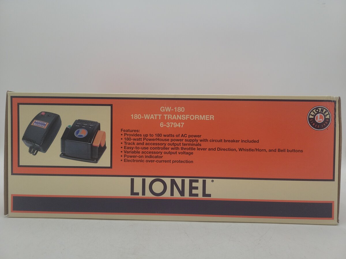 Lionel 6-37947 O Gauge GW-180 180 Watt Transformer MT/Box