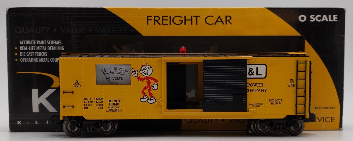 K-Line K7041-8011 Power & Light Company Operating Voltmeter Boxcar #92502 EX/Box