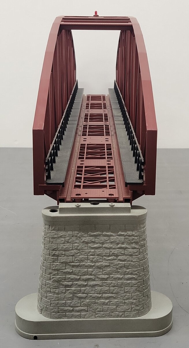 MTH 40-1031 O Gauge 30 Inch Rust Colored Steel Arch Bridge w/ Piers EX