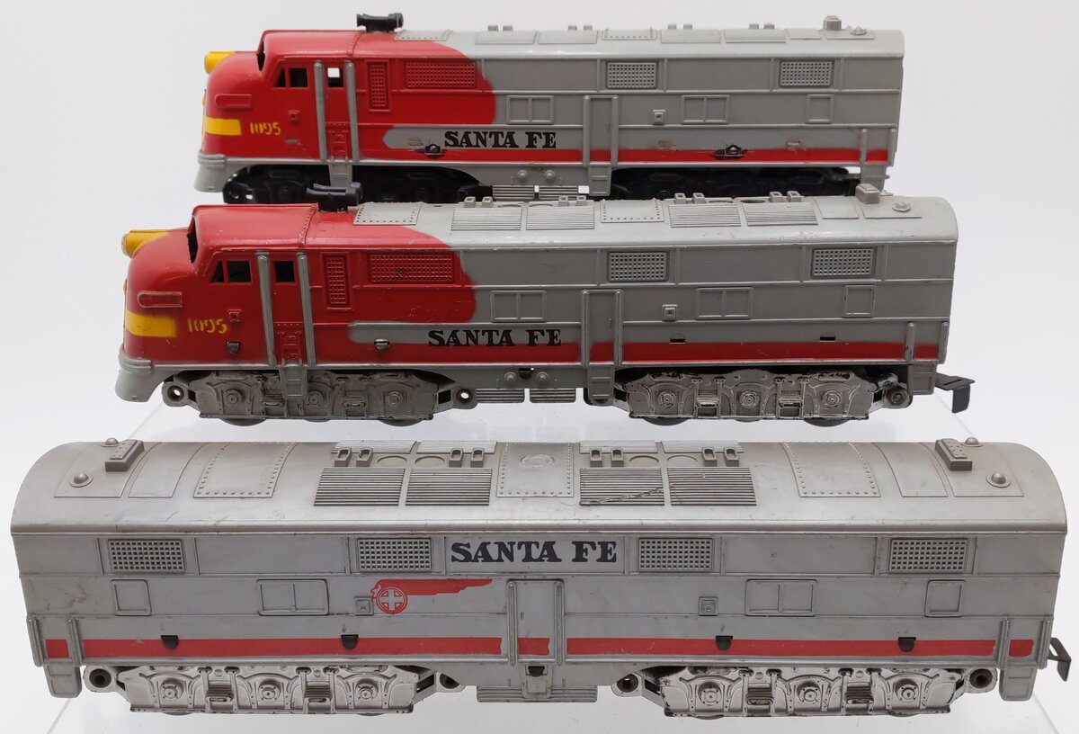 Marx 1095 Vintage O Santa Fe ABA Diesel Locomotive Set (Set of 3)