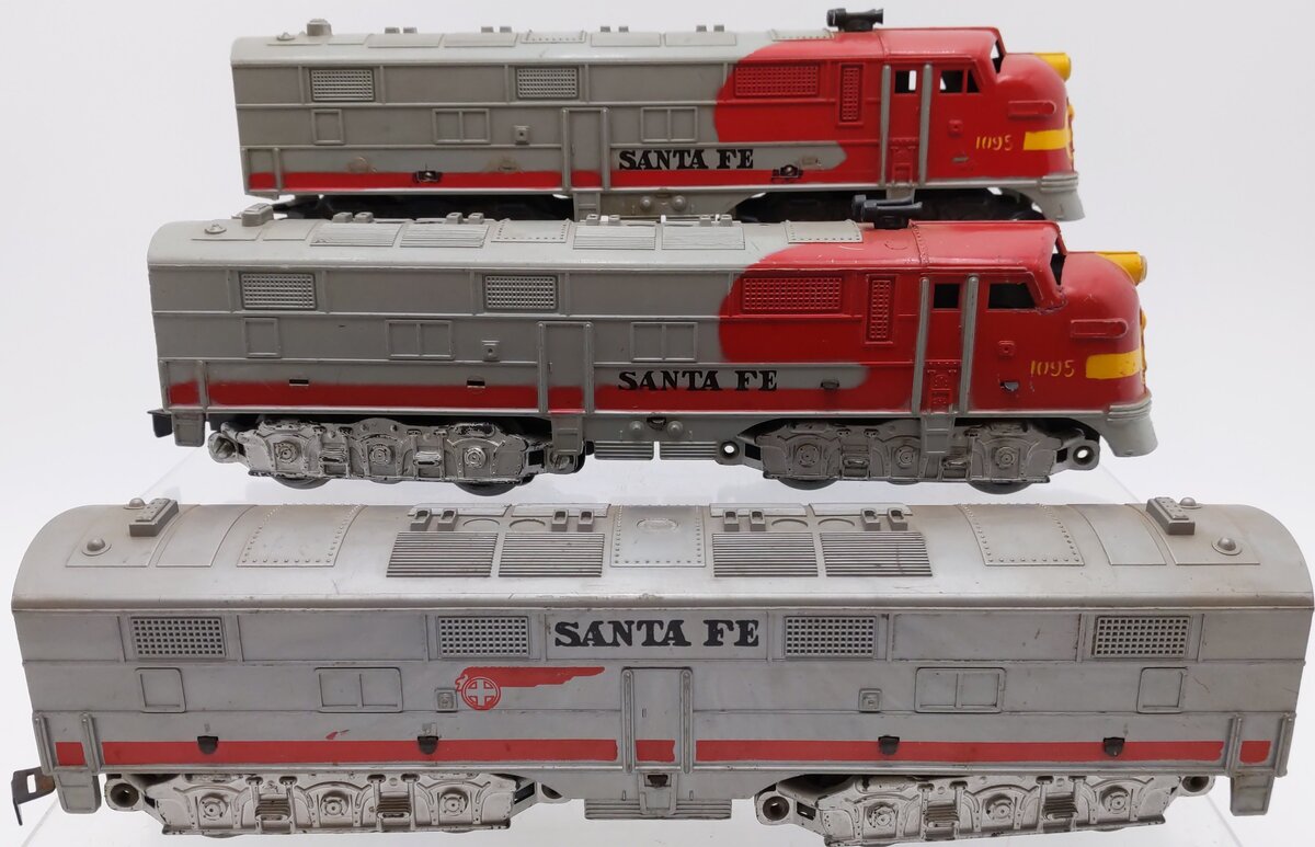 Marx 1095 Vintage O Santa Fe ABA Diesel Locomotive Set (Set of 3)