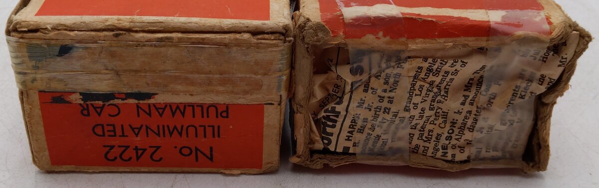 Lionel 1464W Vintage O 2032 Passenger Train Set: 2421 & 2422 VG/Box