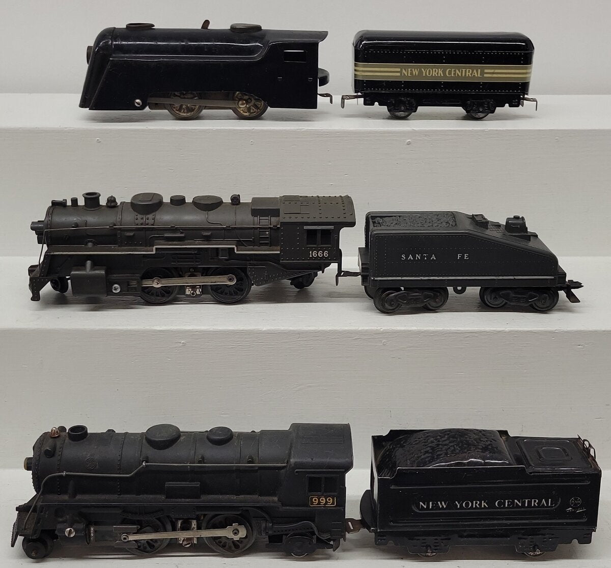 Marx Vintage O Locomotives & Tenders 999, 1666 [6] VG