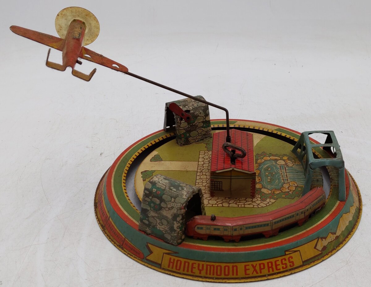 Marx Vintage Aluminum Honeymoon Express Windup Train Toy VG