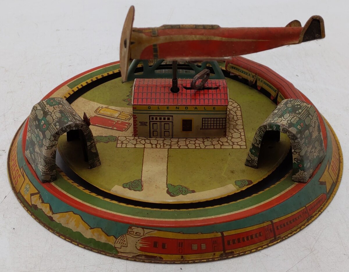 Marx Vintage Aluminum Honeymoon Express Windup Train Toy VG