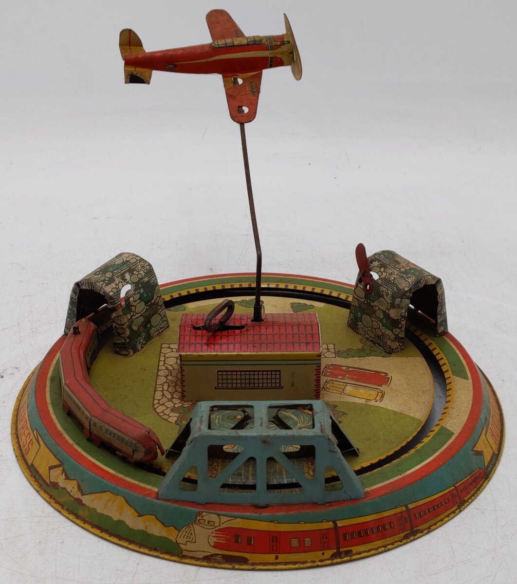 Marx Vintage Aluminum Honeymoon Express Windup Train Toy VG