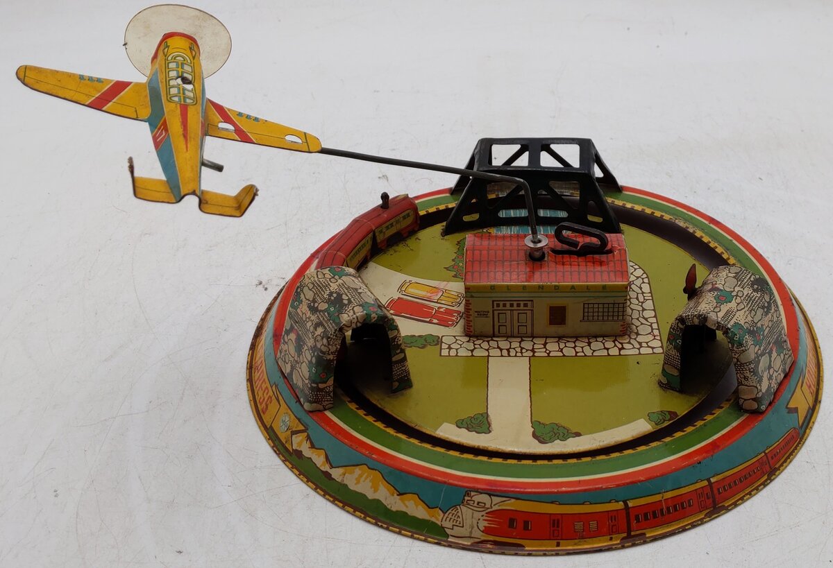 Marx Vintage Aluminum Honeymoon Express Windup Train Toy VG