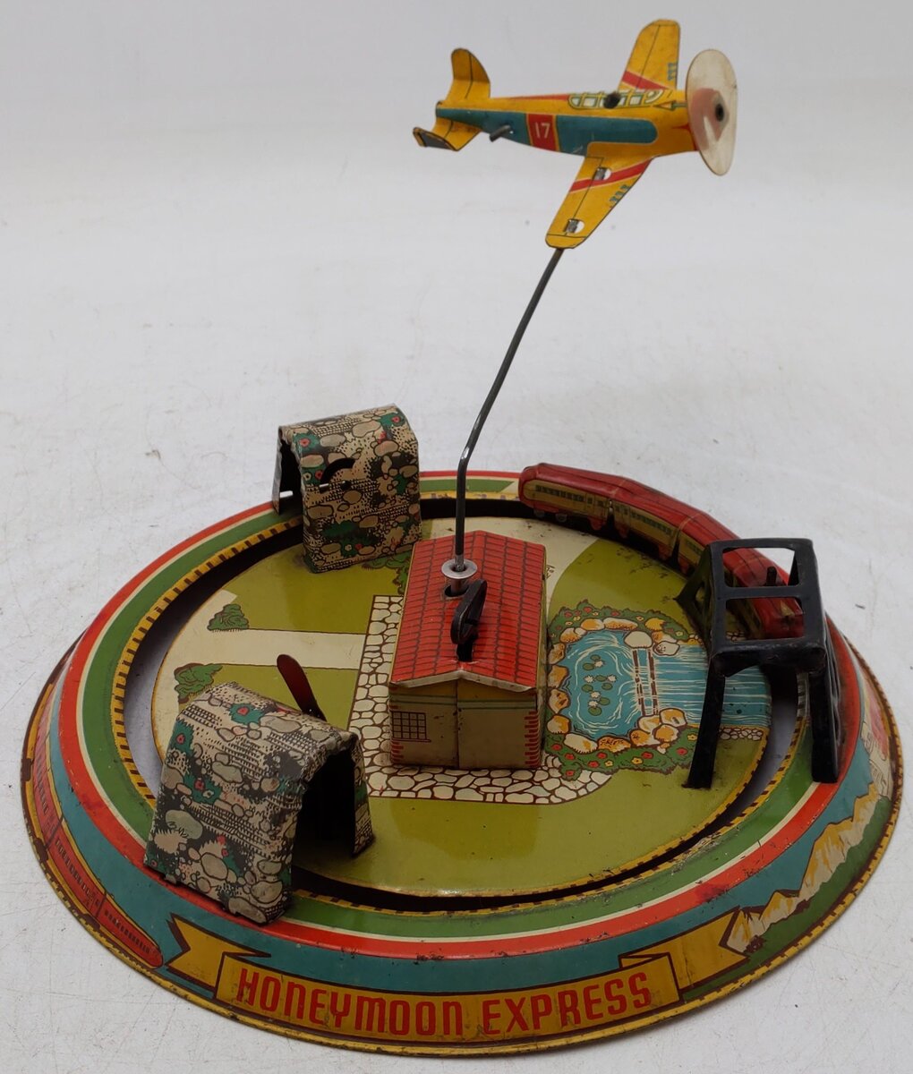 Marx Vintage Aluminum Honeymoon Express Windup Train Toy VG