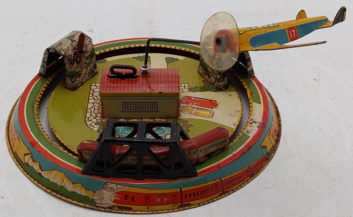 Marx Vintage Aluminum Honeymoon Express Windup Train Toy VG