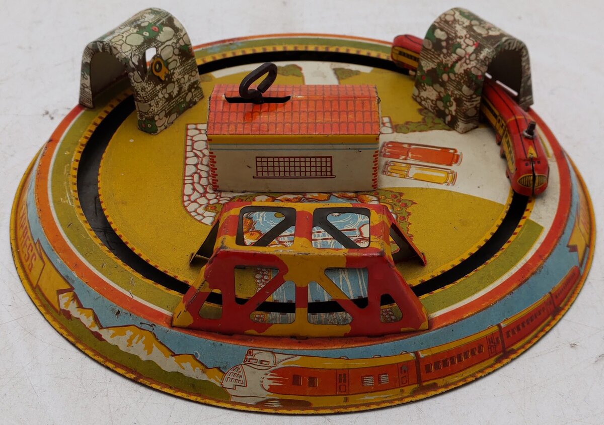 Marx Vintage Aluminum Windup Train Toy VG