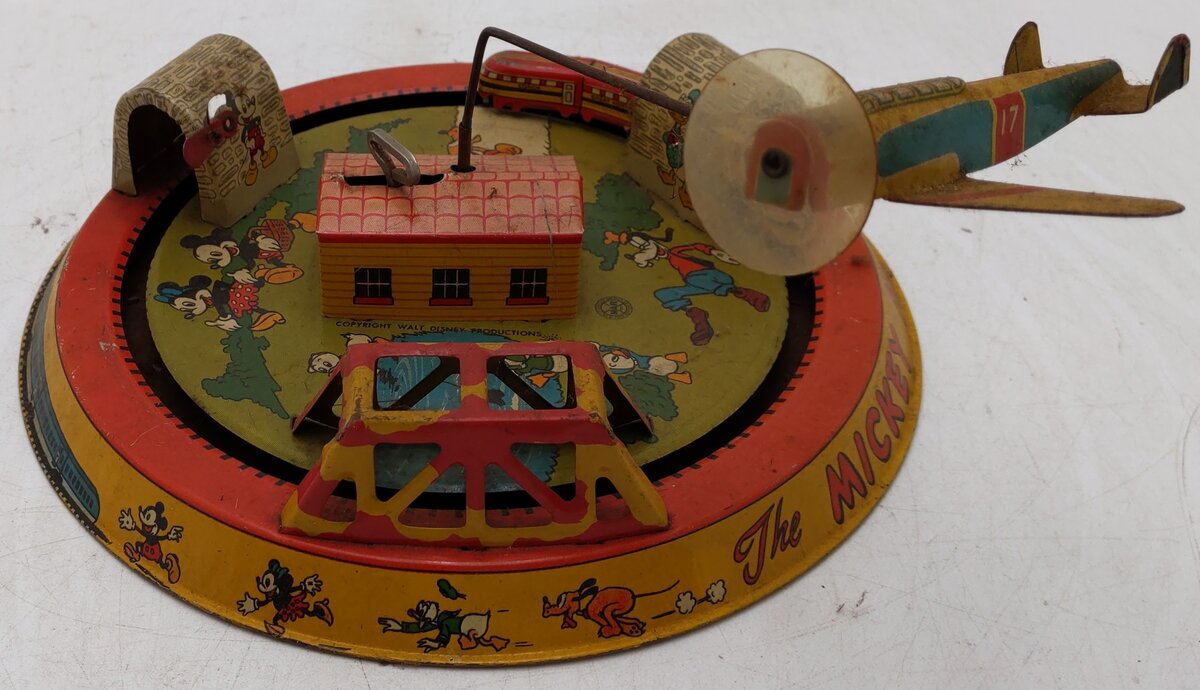 Marx Vintage Aluminum Windup Micky Mouse Express Train Toy VG