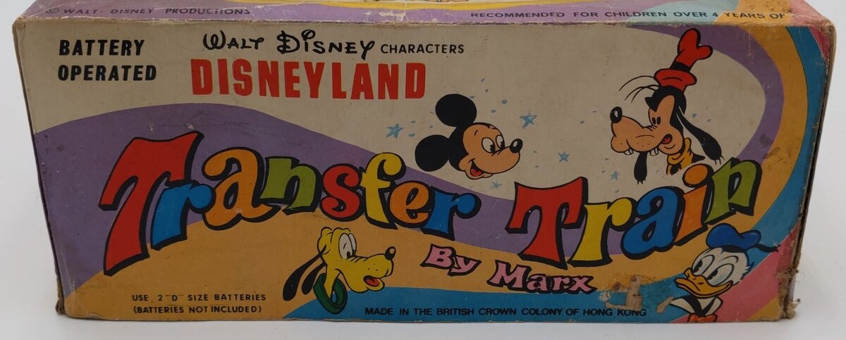 Marx Vintage Walt Disney Disneyland Battery Operated Transfer Train Windup Toy/Box