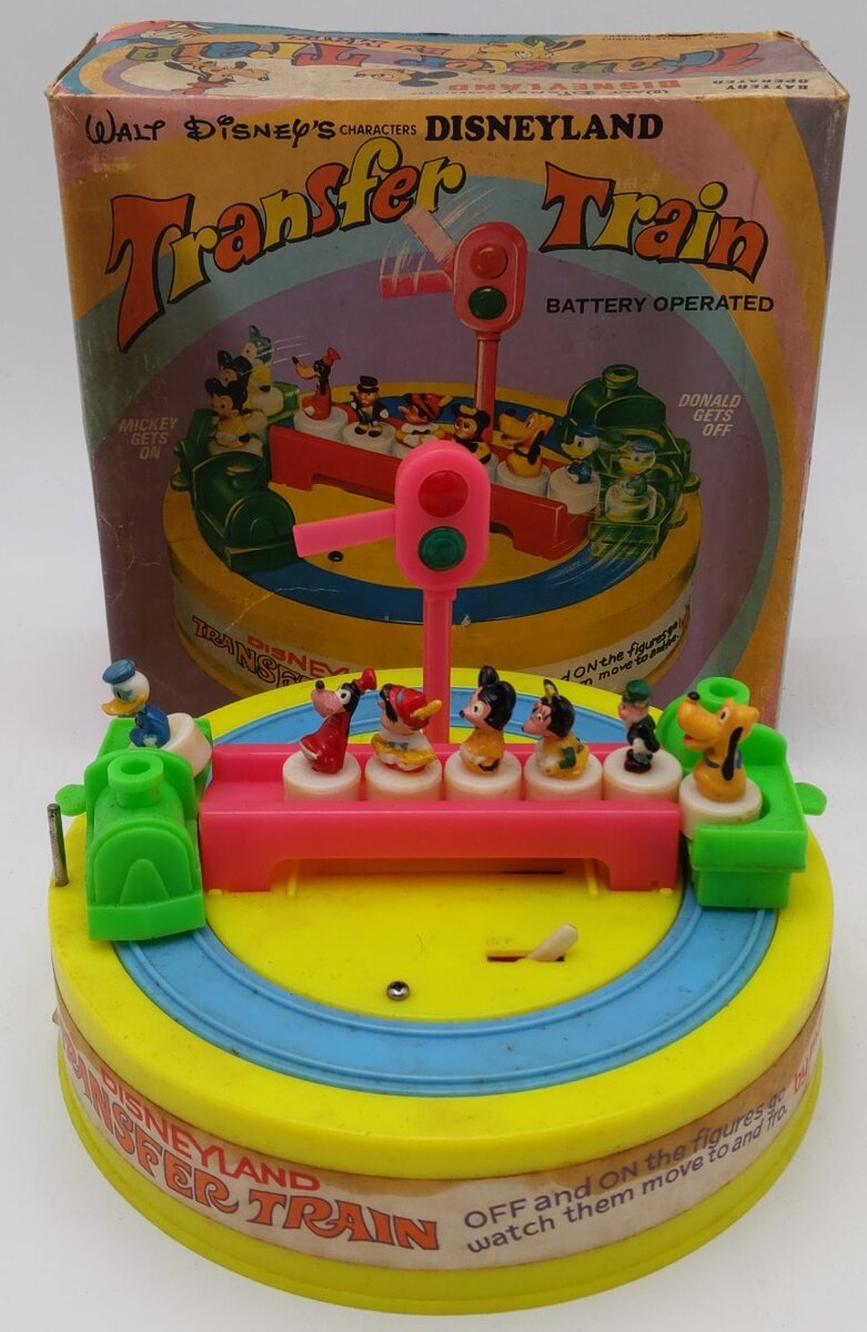 Marx Vintage Walt Disney Disneyland Battery Operated Transfer Train Windup Toy/Box
