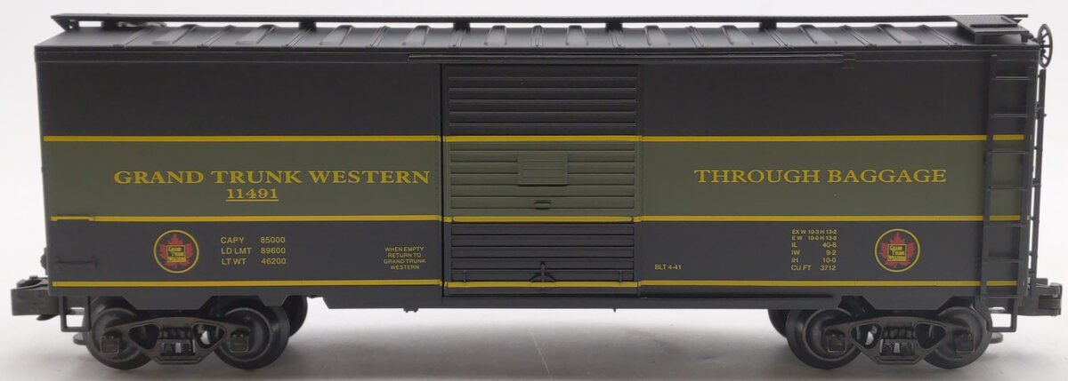 Weaver EBC67LD O Gauge Grand Trunk Western Boxcar # 11493 EX/Box