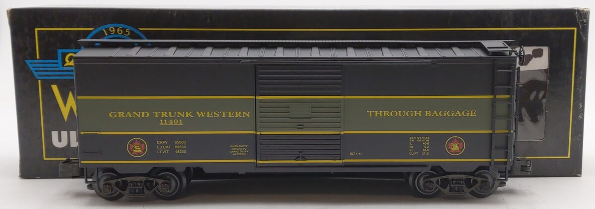 Weaver EBC67LD O Gauge Grand Trunk Western Boxcar # 11493 EX/Box